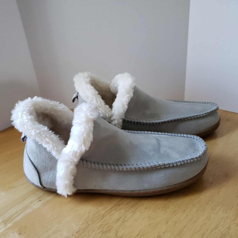 Sonoma Mabell Gray Faux Fur Ankle Boot Slippers Women's Size S 6/7 NWT Cozy - Picture 7 of 7